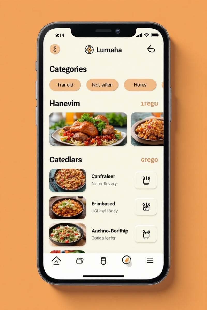 Mockup de carta digital en móvil